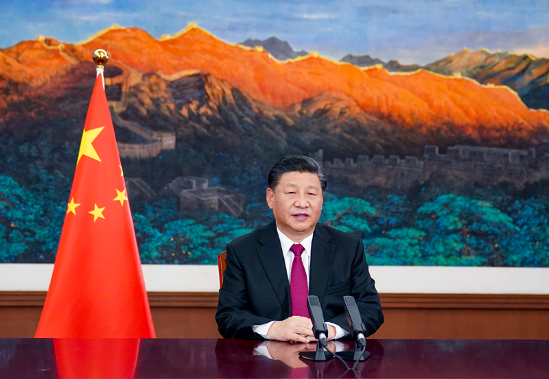 1月25日，国家主席习近平在北京以视频方式出席世界经济论坛“达沃斯议程”对话会并发表特别致辞。新华社记者 李学仁 摄