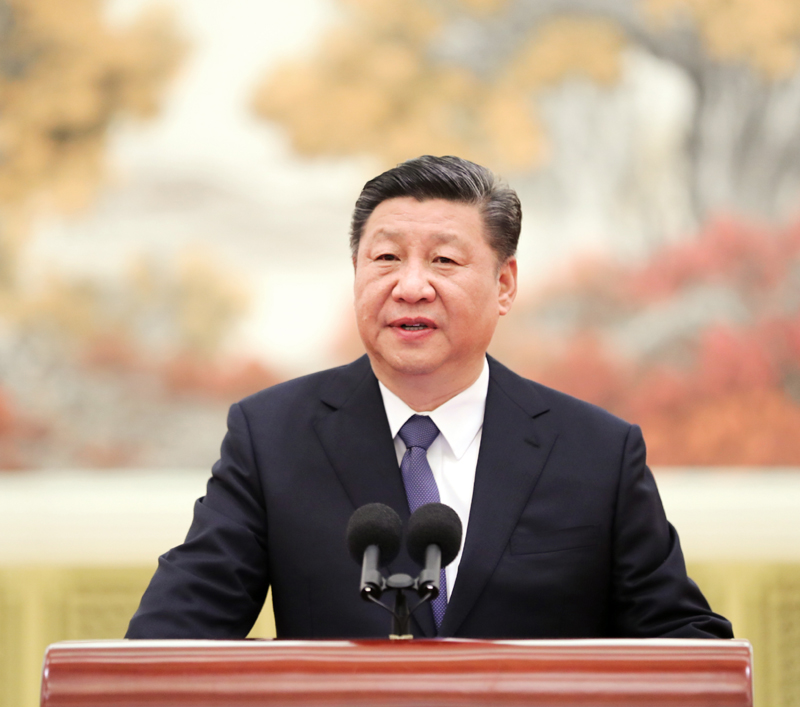 2月20日,党和国家领导人习近平、李克强、栗战书、汪洋、王沪宁、赵乐际、韩正等在北京人民大会堂会见探月工程嫦娥四号任务参研参试人员代表。这是习近平发表重要讲话。